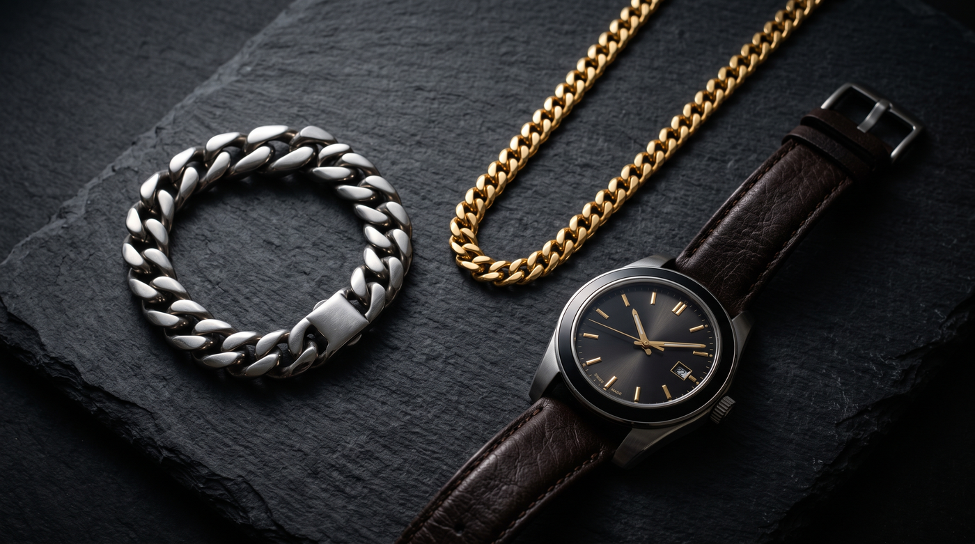 Joyería de acero inoxidable vs plata para hombres: ¿cuál te conviene?